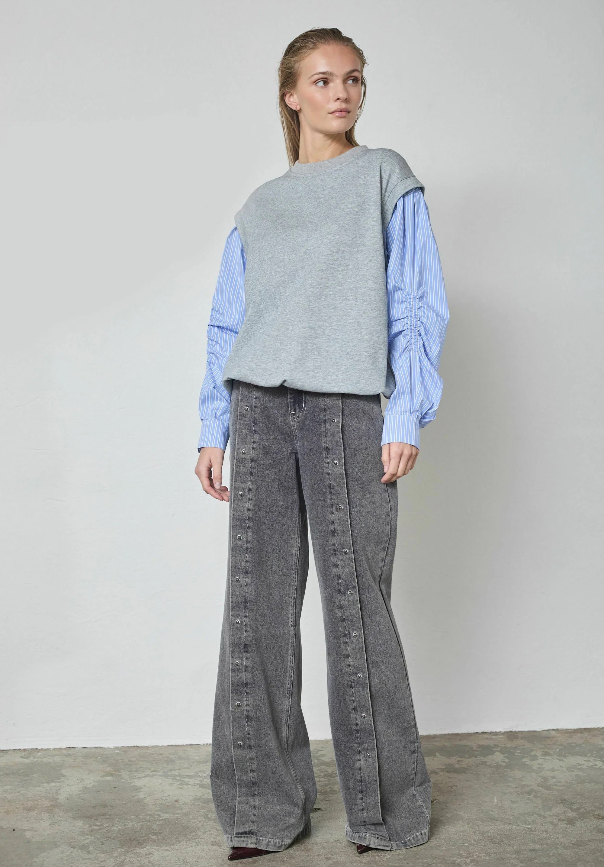 Co'couture Sabina Mix ingpulóver – Világosszürke