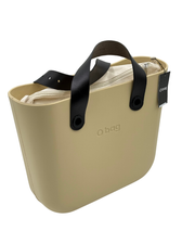 O bag Mini kézitáska – homokbézs-fekete