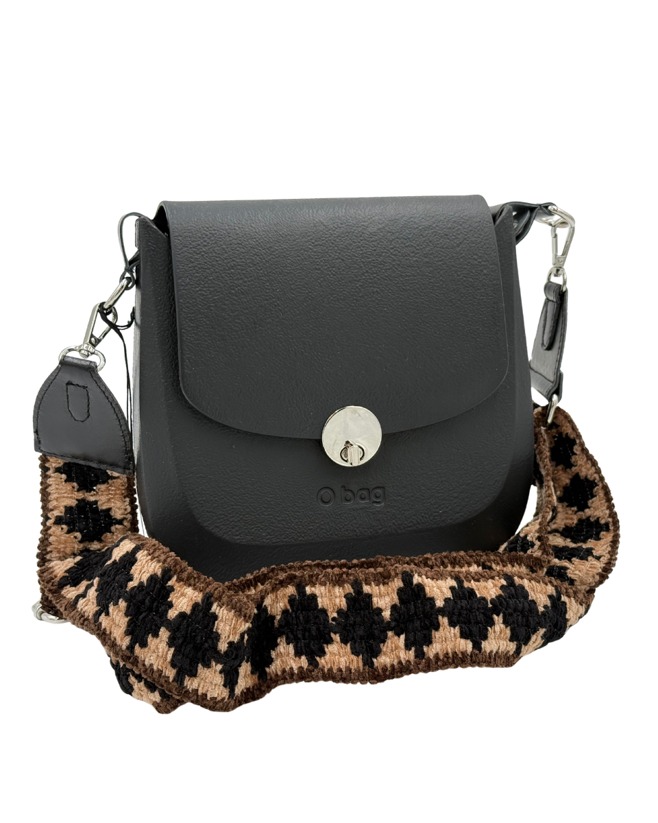 O bag Chase – Keresztpántos táska halszálka mintás pánttal