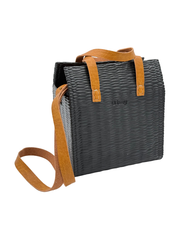 O bag Glam fonott hatású táska – fekete