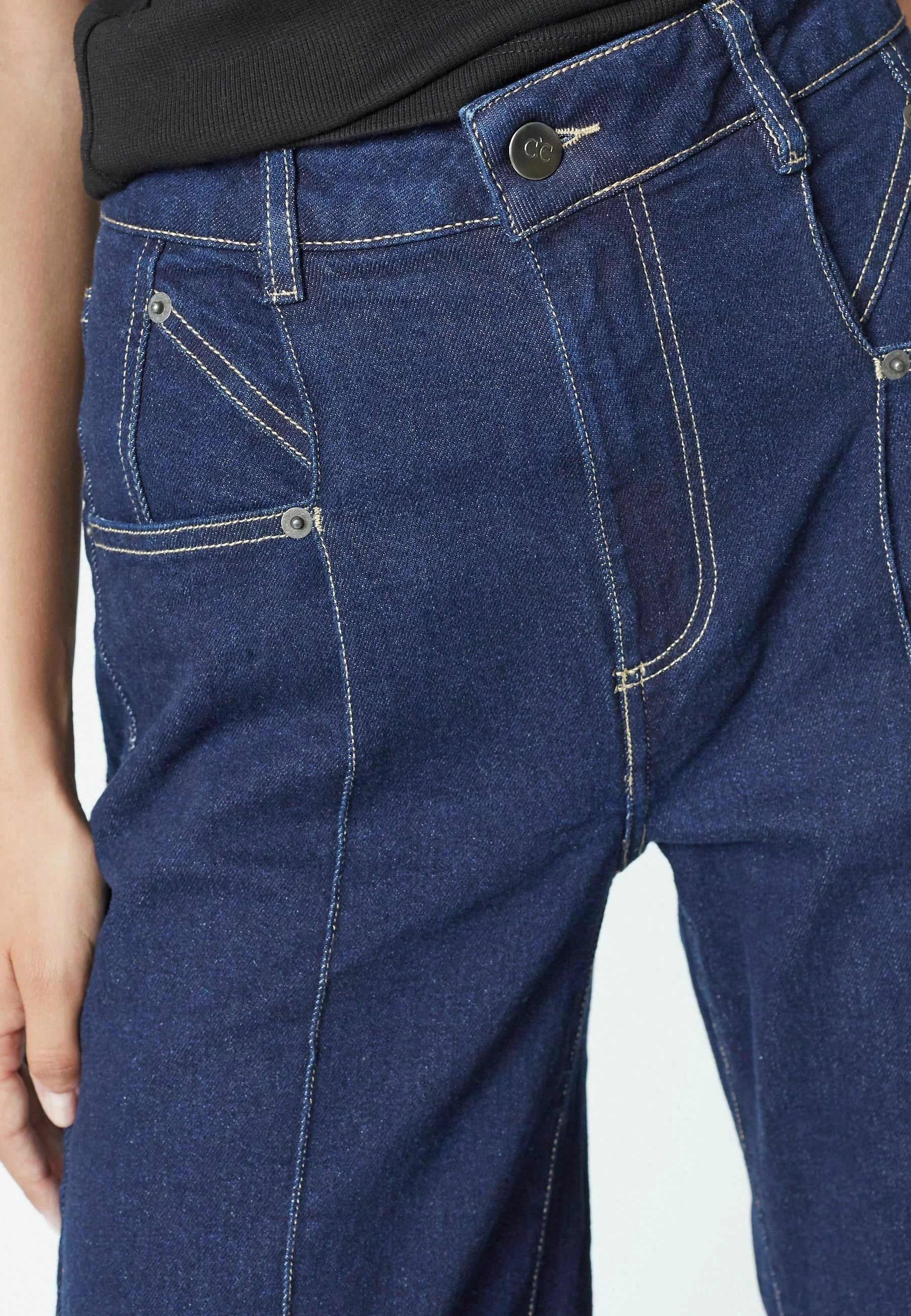 Co'couture Theo CC bővülő szárú farmernadrág – sötét farmerszín
