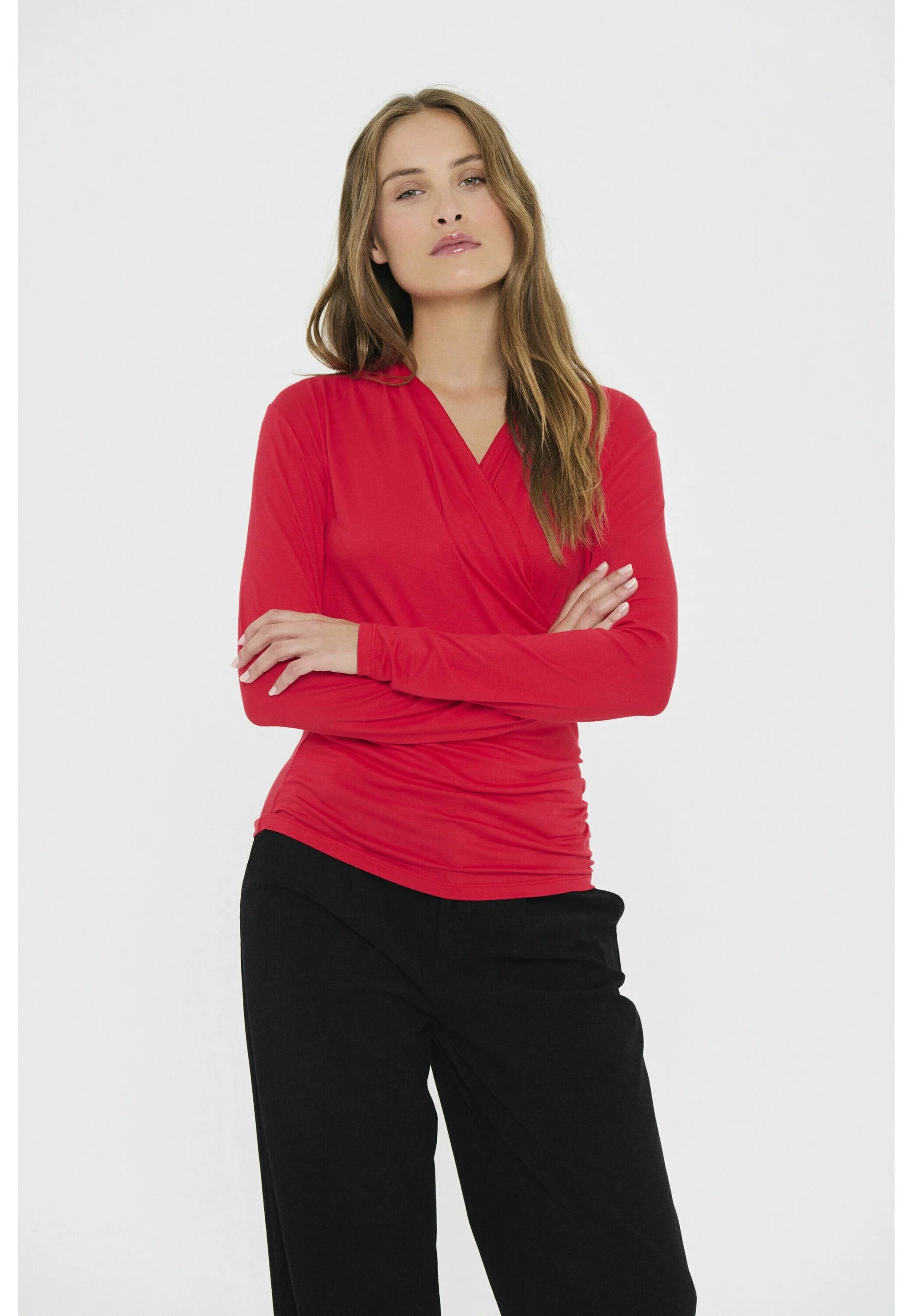 VIGGASZ WRAP Long Sleeve Top - Red