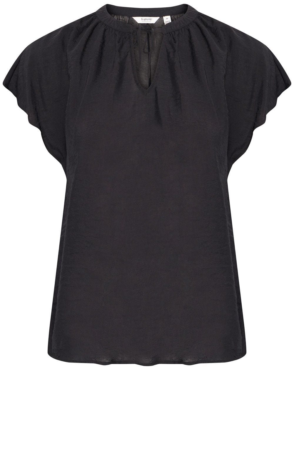 b.young Hailey Tie Neck Blouse - Black