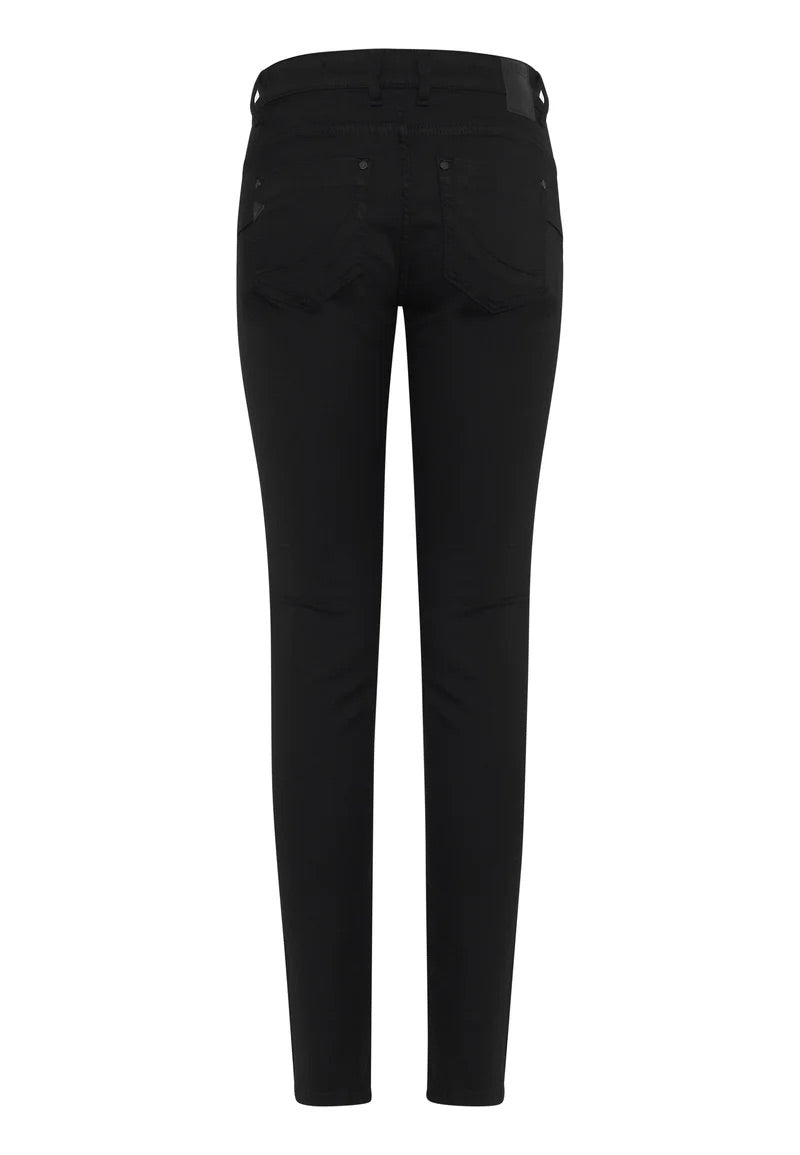 PULZ PZANNA Szűk szárú farmer, fekete