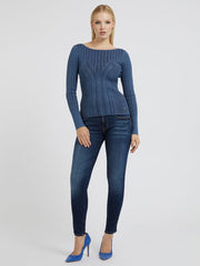 Guess Sexy Curve Stretch Szűk Szárú Farmer – Sötétkék
