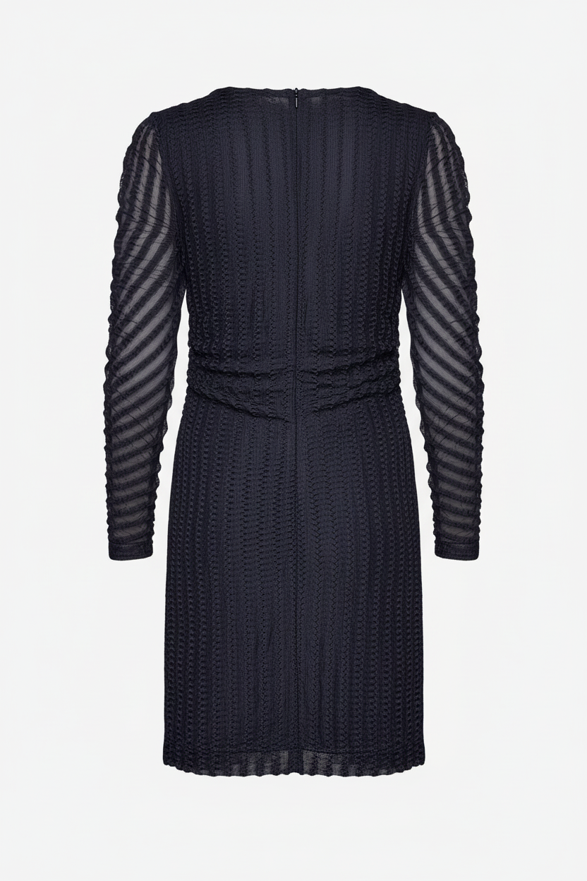 Black dress front flat lay