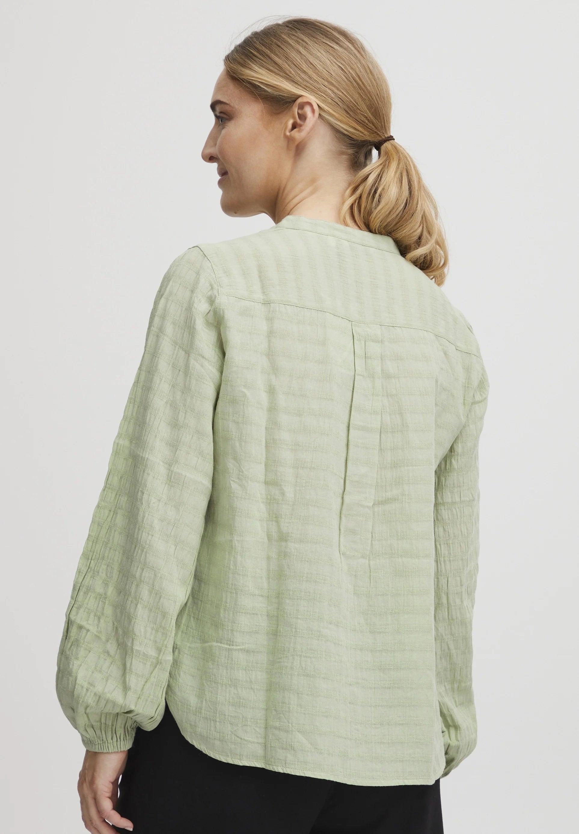 b.young BYIloni Texturált Jacquard Blúz - Füstzöld