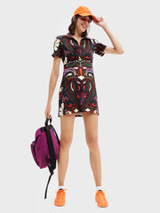 Desigual Celia törzsi mintás miniruha – sokszínű
