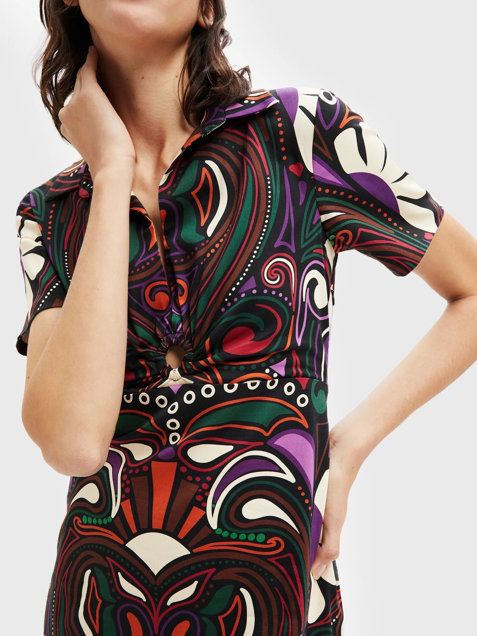 Desigual Celia törzsi mintás miniruha – sokszínű