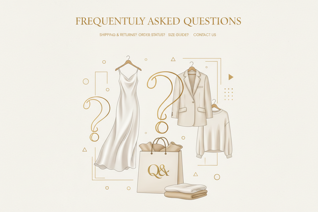 Discover more in our FAQs illusztrációs kép ruhabolthoz