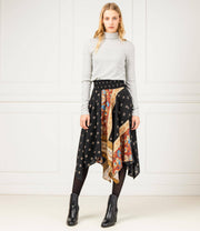 DESIGUAL, Blunt virágmintás aszimmetrikus szoknya