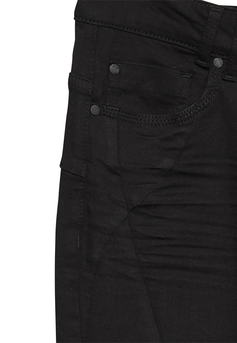 PULZ PZANNA Szűk szárú farmer, fekete