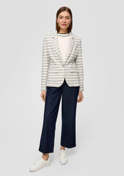s.Oliver BLACK LABEL Striped Tweed Blazer - Ecru
