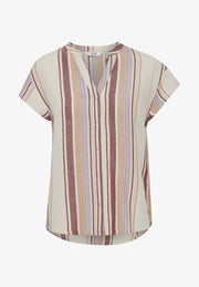 b.young BYHamia csíkos, gombos blúz – Beige Multi