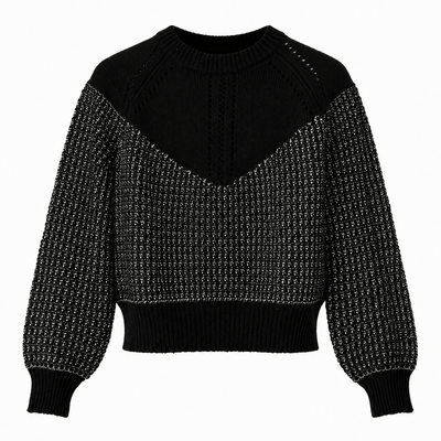 Marciano by Guess metálfényű, kötött pulóver – fekete-ezüst