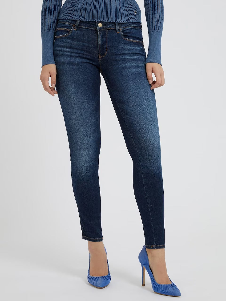 Guess Sexy Curve Stretch Szűk Szárú Farmer – Sötétkék
