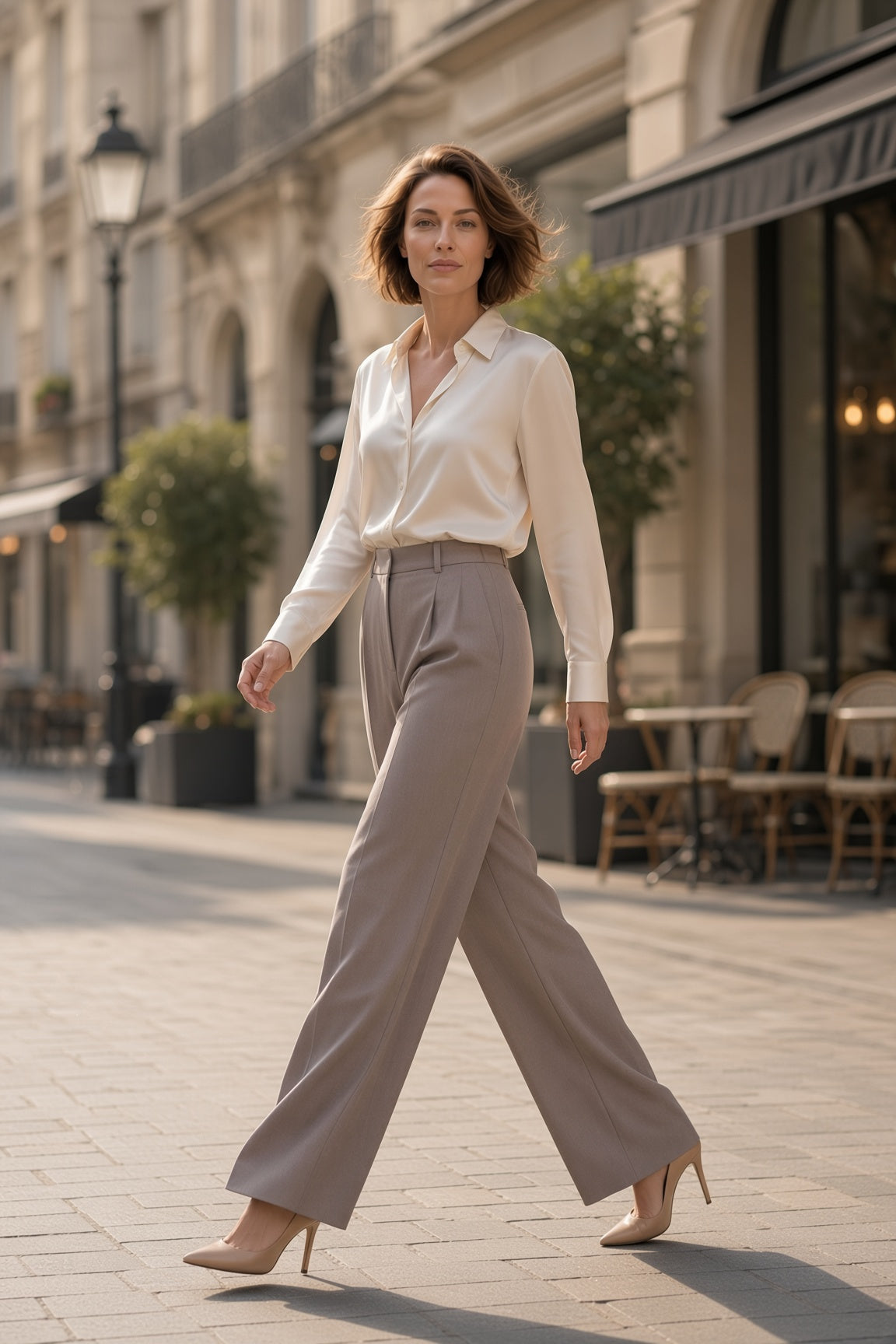 Co'couture Matty CC széles szárú nadrág – Mink