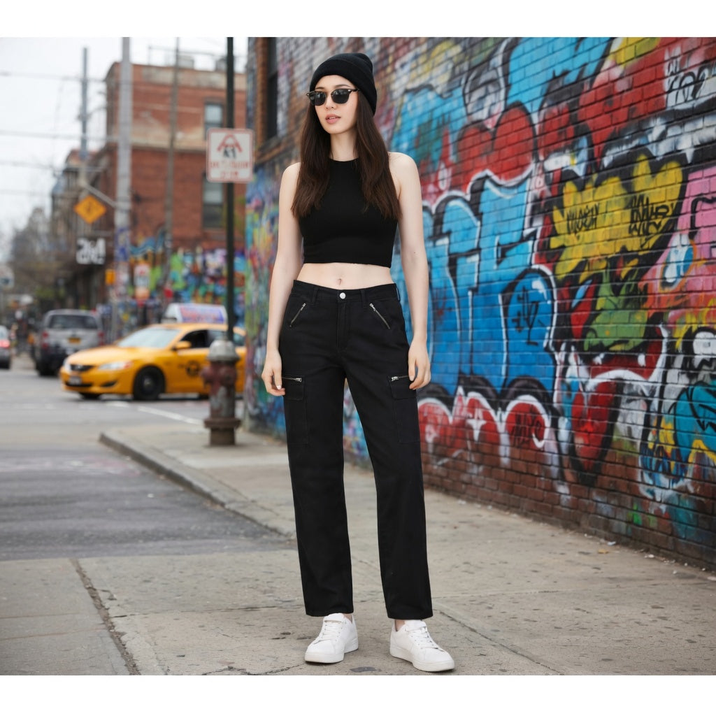 Pulz Jeans Rosita Pocket nadrág – Fekete