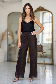 ICHI Alkalmi nadrág – Sötétbarna metál