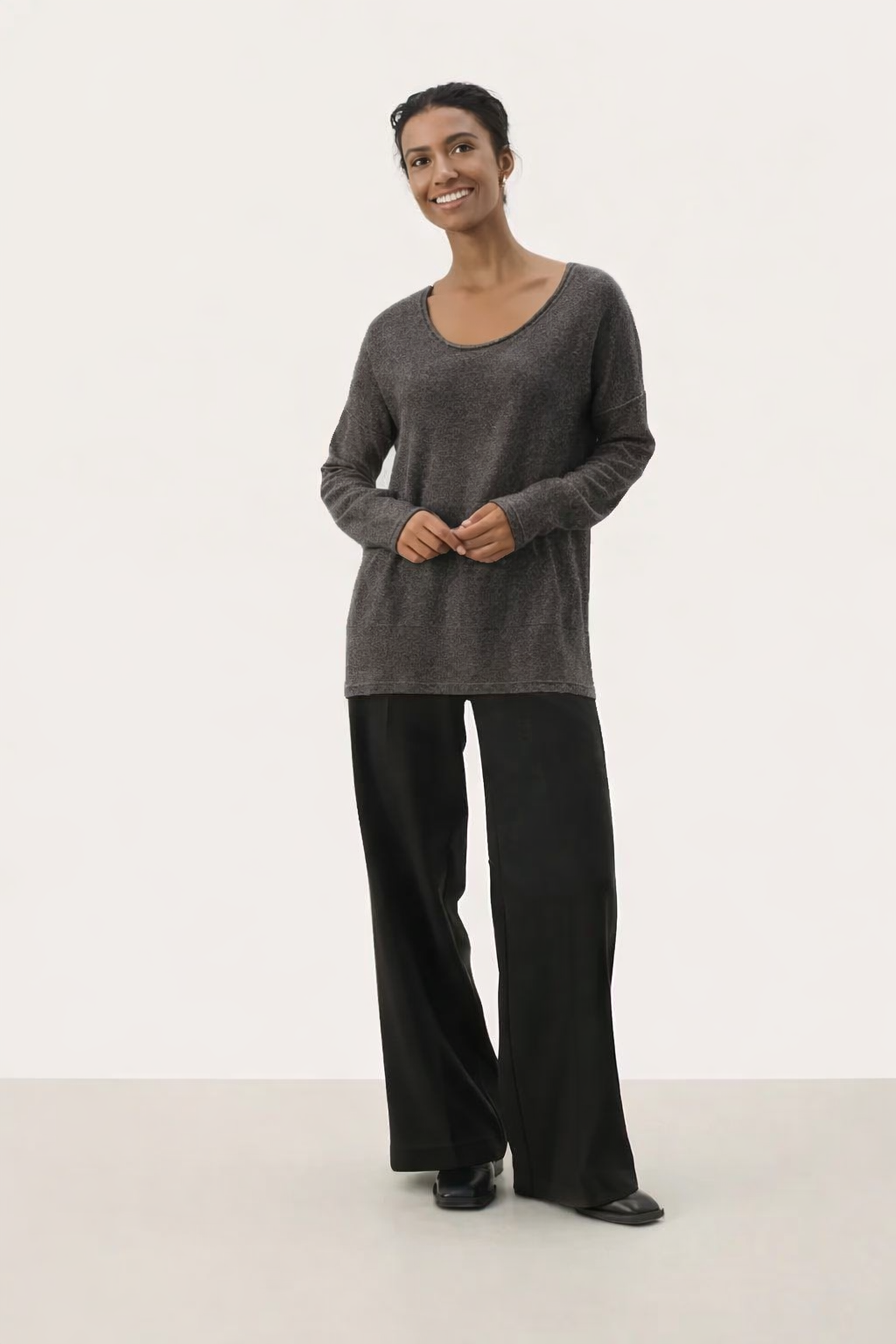 Part Two Noura Certified Wool Pullover - Falcon Mela Túlméretezett Pulóver