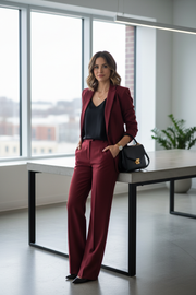 KAFFE Sakura Pants - Lifestyle Image with Model in Office Setting