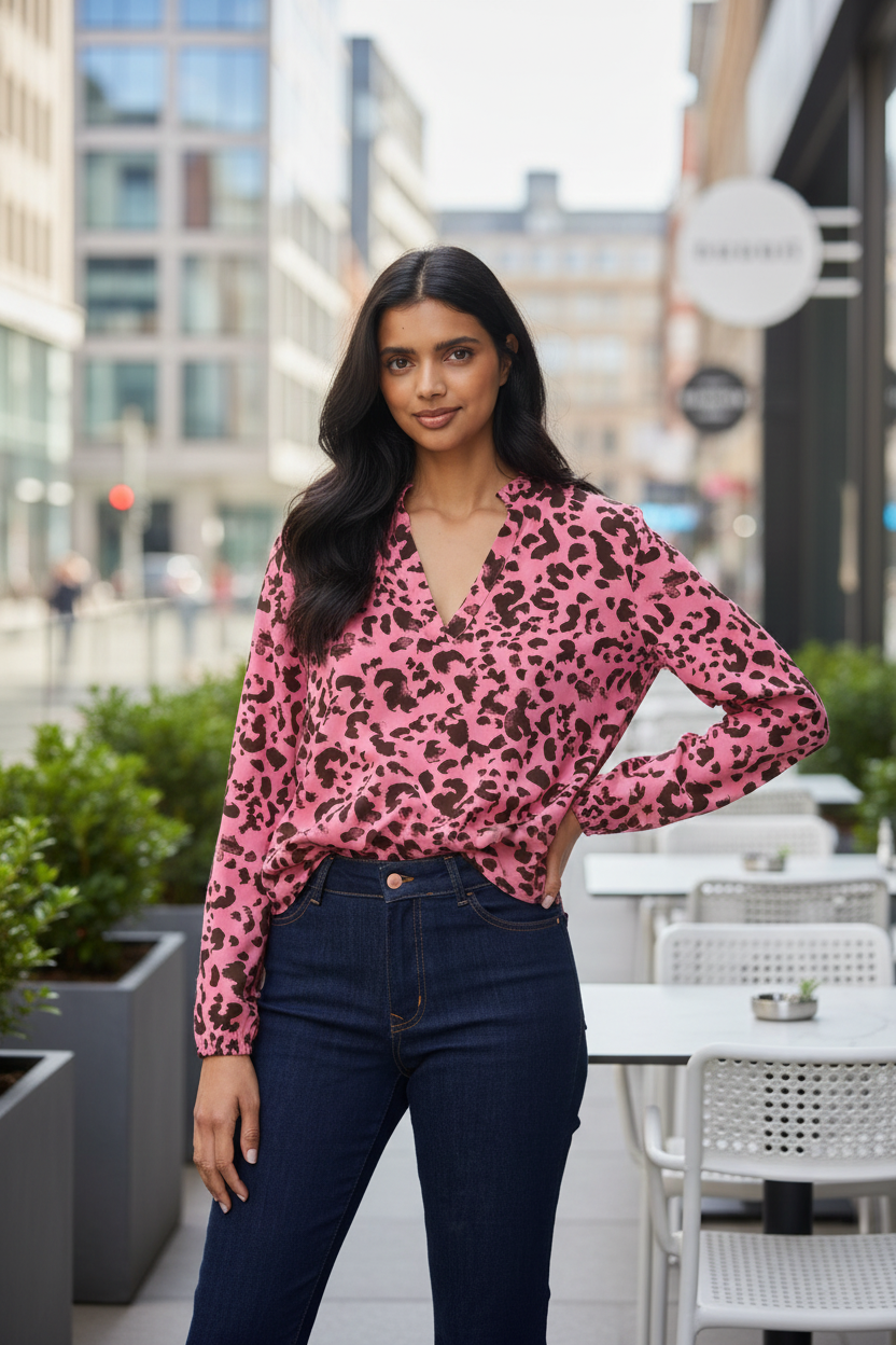 Saint Tropez EdaSZ Blouse - lifestyle photo outdoor setting