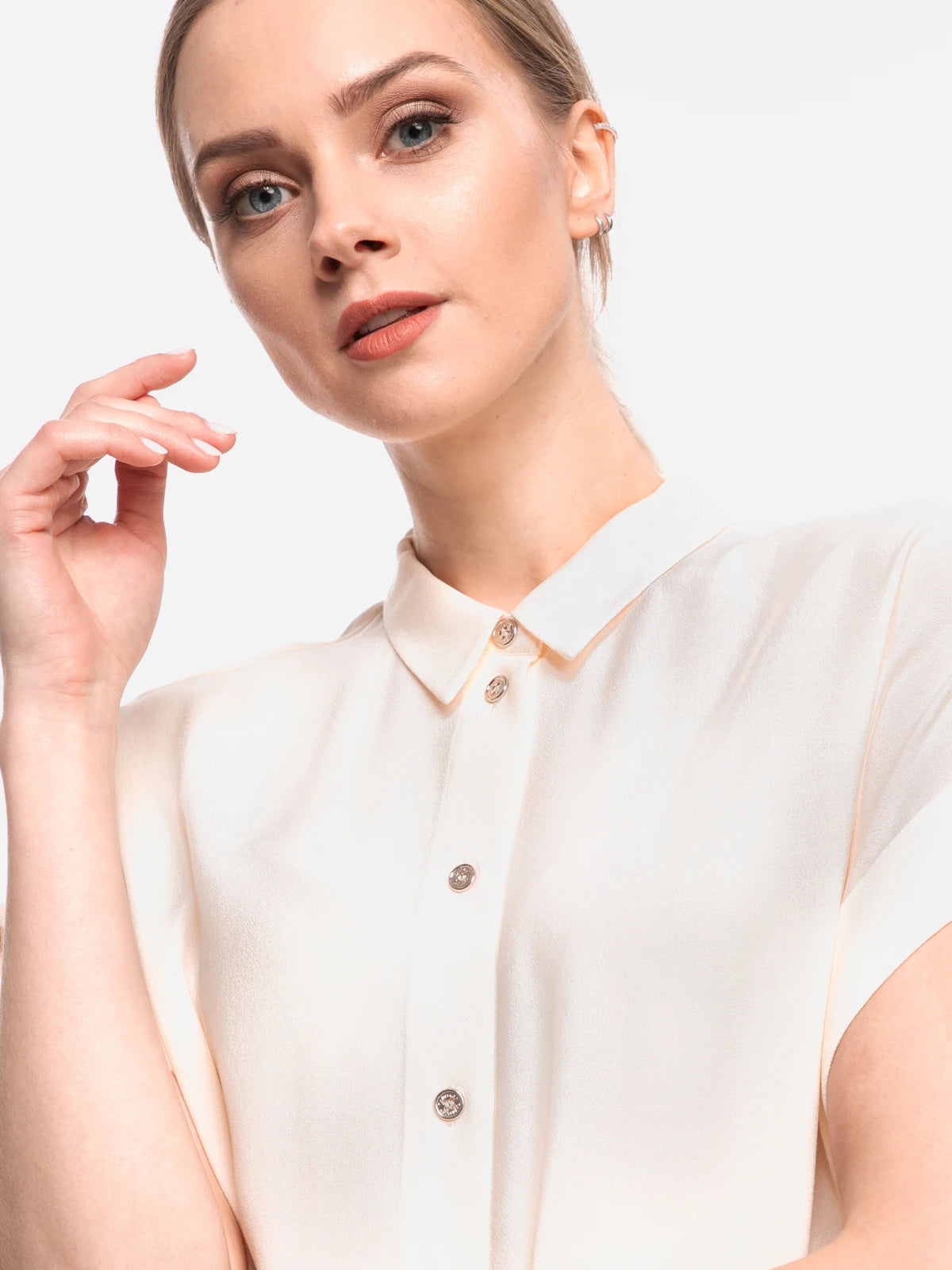 Calvin Klein Női rövid ujjú, gombos blúz