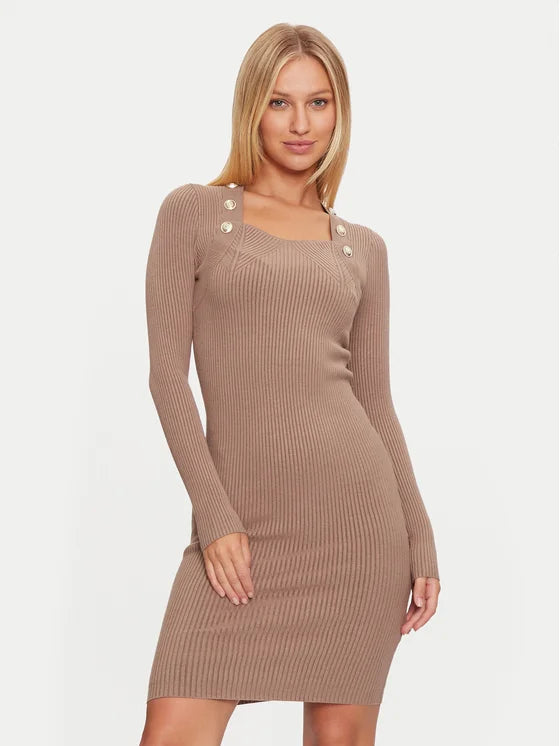 Marciano Guess Knit Dress - Beige Slim Fit