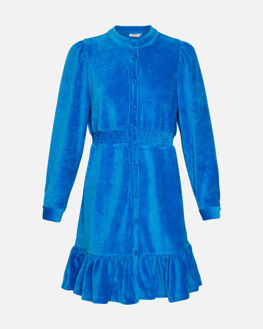 MSCHFloriana Corduroy Shirt Dress – kordbársony kék ingruha