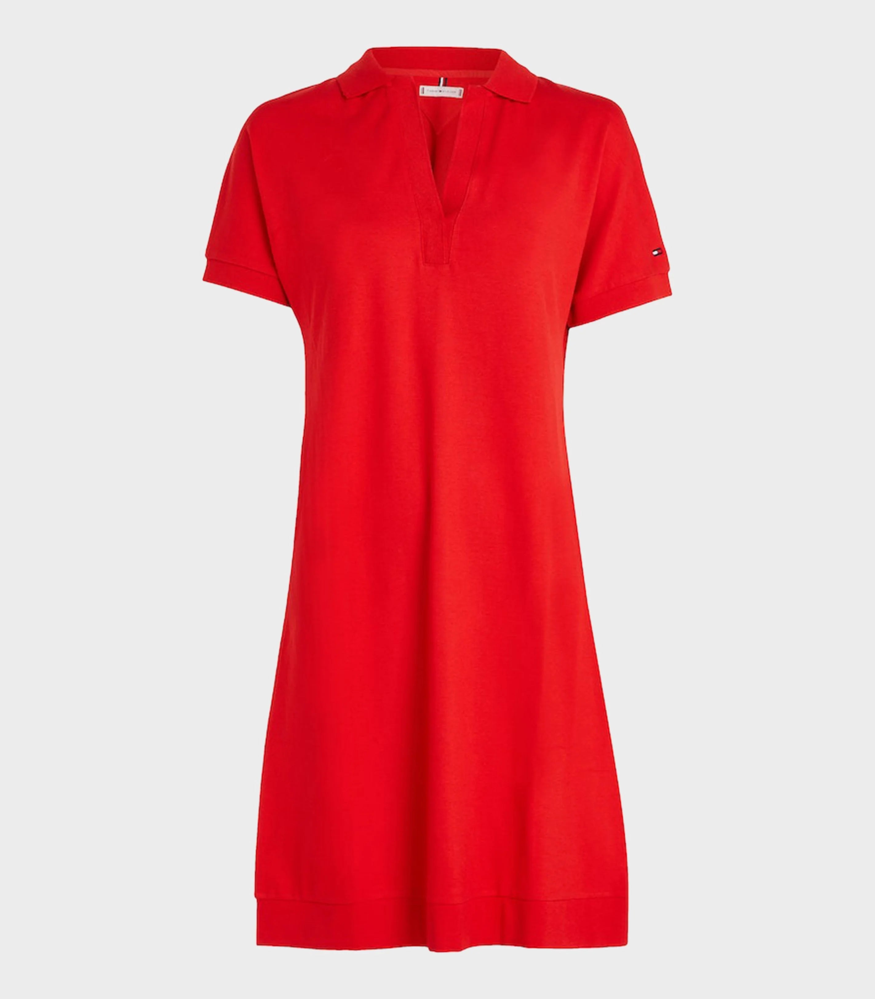 Tommy Hilfiger Relaxed Lyocell Polo Dress – piros