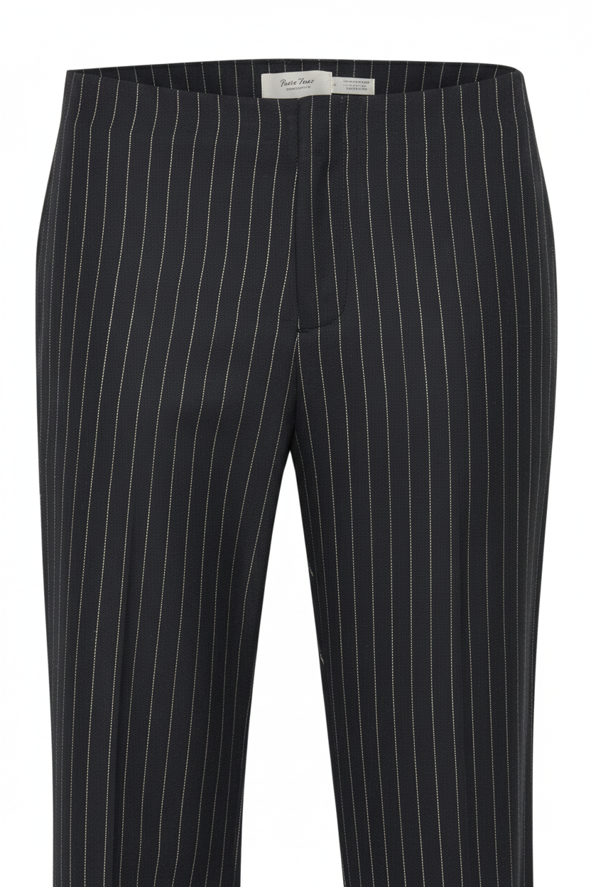 Pinstripe trousers detail
