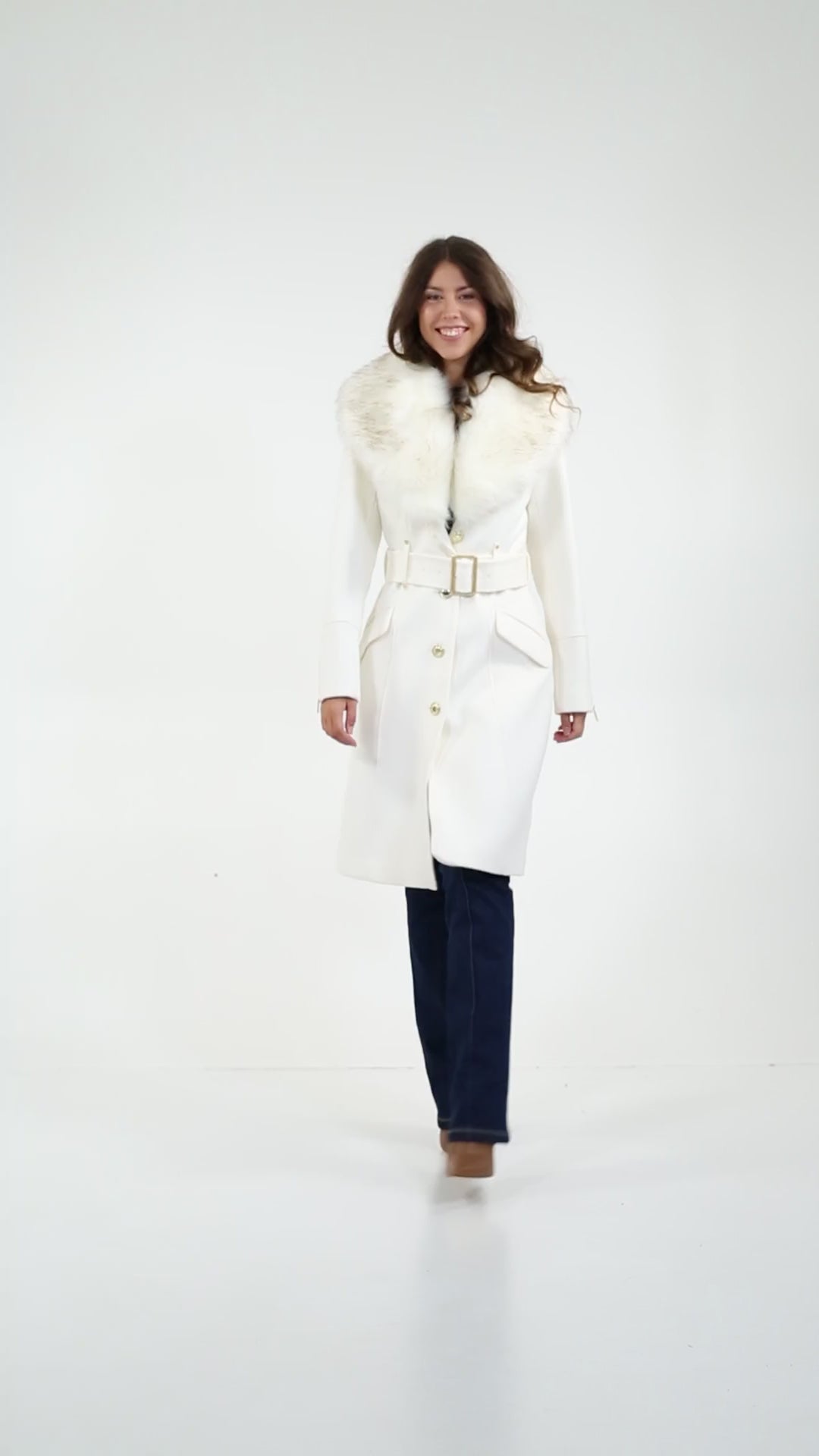 Load video: MARCIANO by GUESS Wool Blend Coat – (Alice Coat)