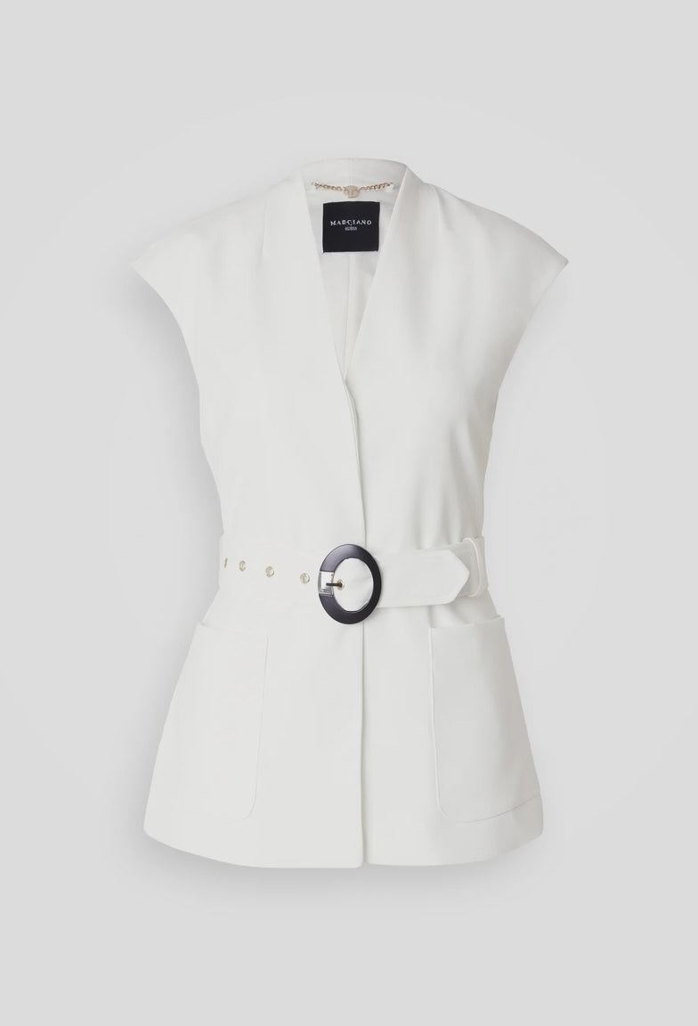Marciano by Guess Lily Vest - White, stylish women's fashion top, ideal for elegant occasions and designer clothing.