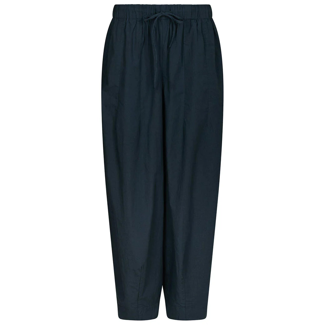 Neo Noir Prina C Navy Poplin ballon nadrág – Gumírozott, húzózsinóros derék | Női