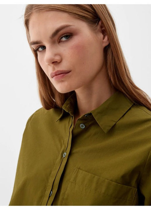 s.Oliver Red Label túlméretezett hosszú ujjú ing - Khaki