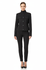 s.Oliver crop blézer zárt nyakkal modellel