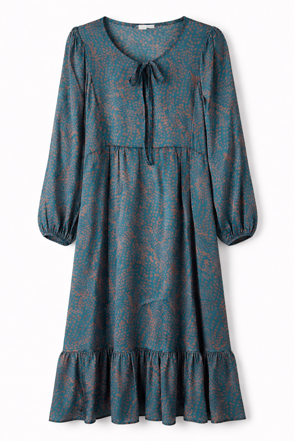 Sorbet SBSAPHIA virágmintás midiruha - kékeszöld